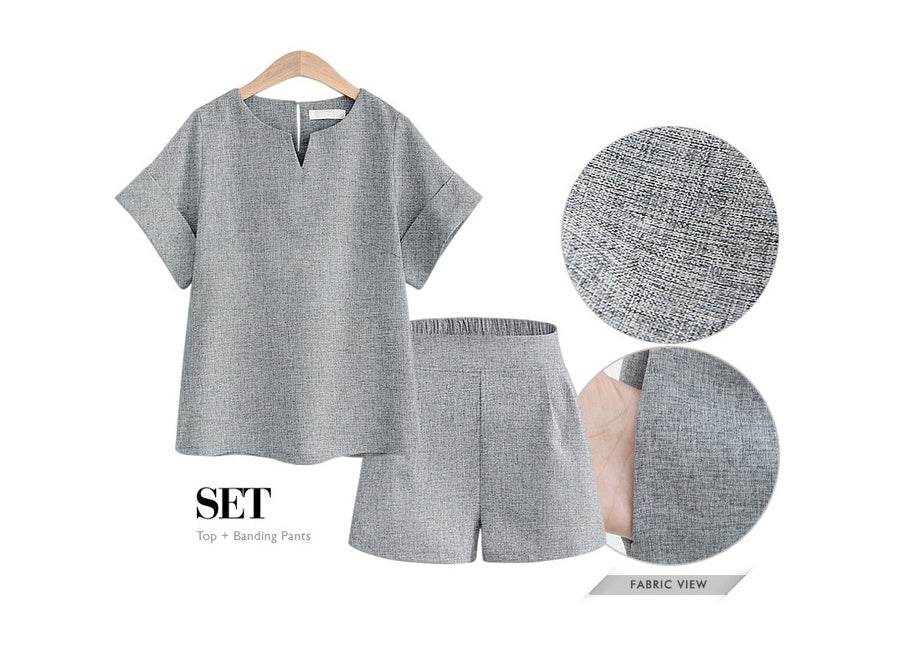 Suit-Set Short Short-Sleeve-Sets Office Trytree Female Plus-Size Casual Women Summer - Velora