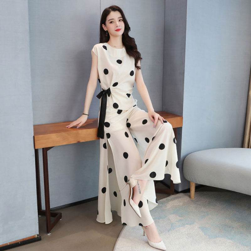 SAIYARA - Womens Summer Suit Wide Leg Pants Skirt Two Piece Sets - Velora