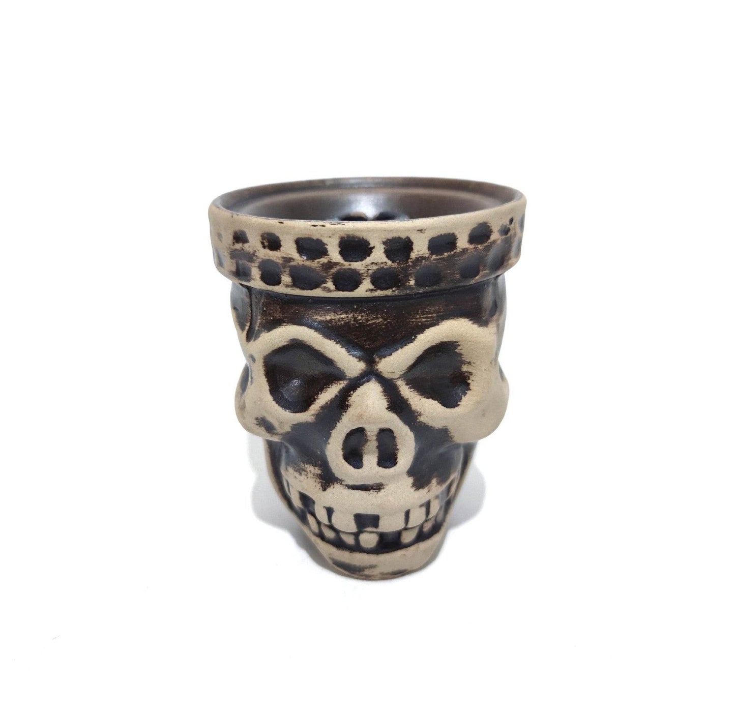 Arabic Hookah Accessories Large Animal Skull Pattern Ceramic Smoke Pot - Velora