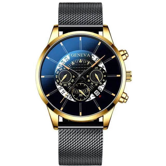 Mesh Strap Quartz Watch Alloy Business Calendar Men's Watch - Velora