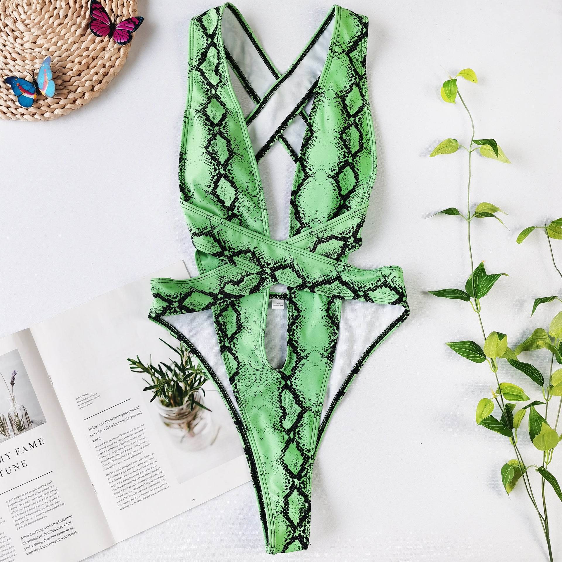 One Piece Bandage Swimsuit Sexy Bikini - Velora