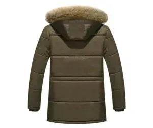 Thick Parka Men Winter Jacket Faux Fur Hoodie Collar - Velora