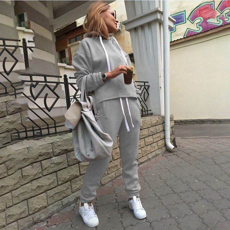 2pcs unisex Drawstring Hoodie Sport suit Athleisure wear - Velora