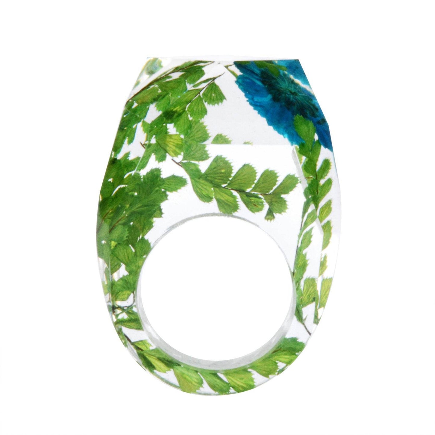 Dried Flower Resin Forest Handmade Dried Flower Epoxy Ring - Velora