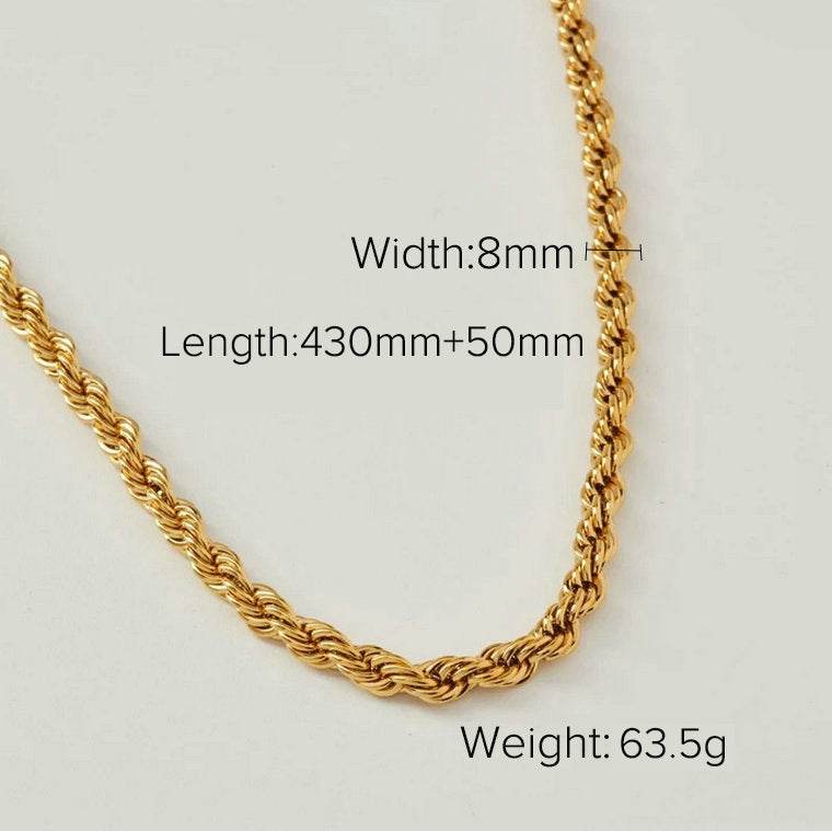 Romeo Twisted Rope Chain Necklace women - Velora