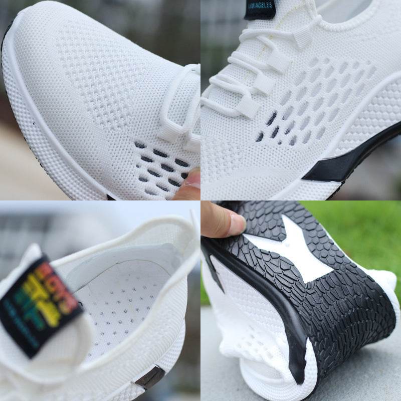 New Sports Shoes Men's Breathable Casual Mesh Shoes Comfort Increase Lace-up Non-slip Low-top Running Shoes - Velora