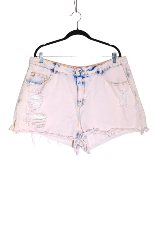 SHEIN Women Denim Shorts Regular fit in White - 2XL - Velora