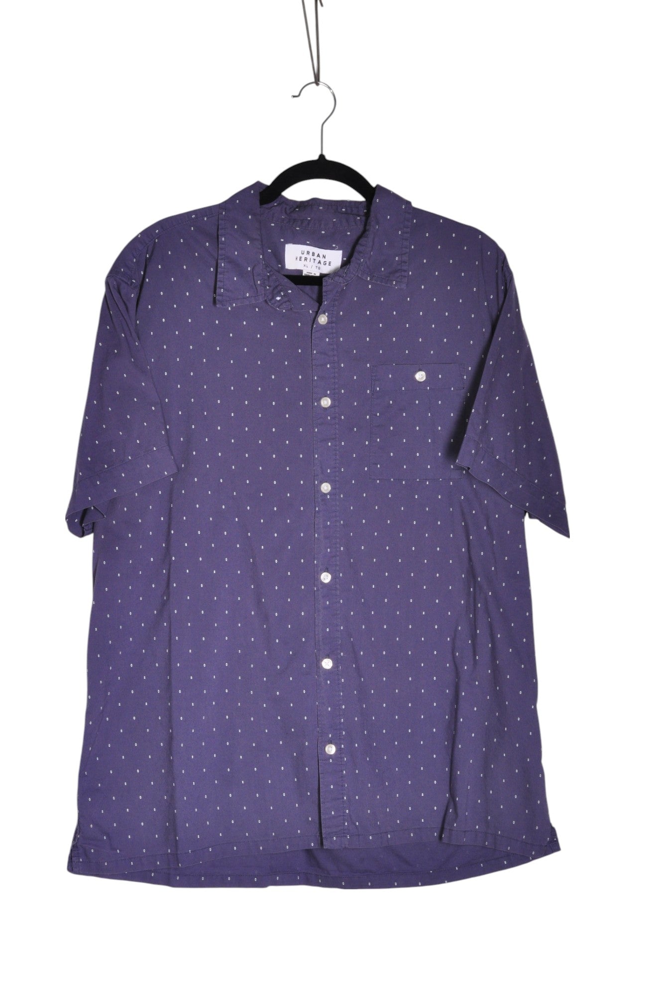 URBAN HERITAGE Men Button Down Tops Regular fit in Purple - XL - Velora
