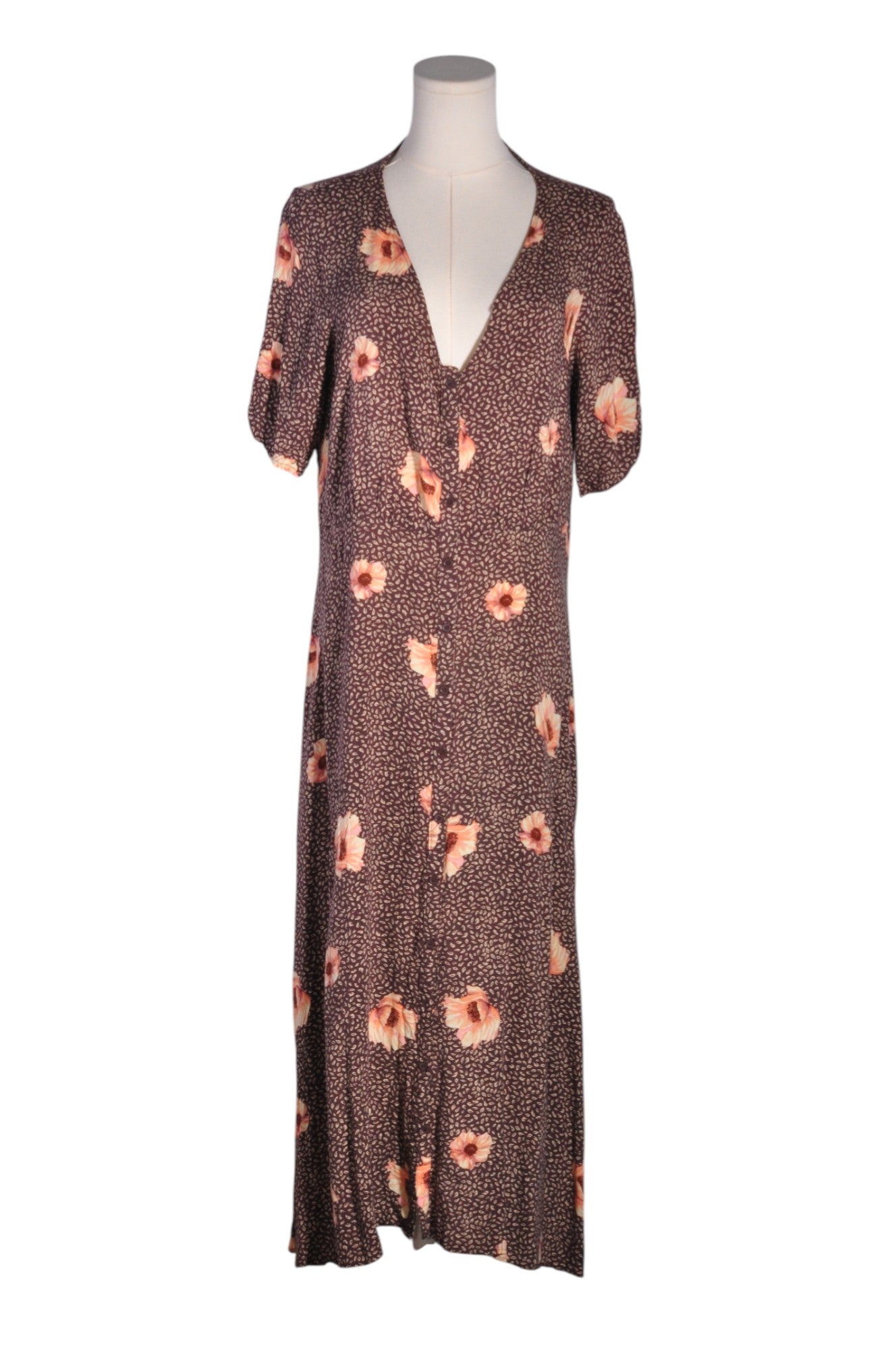H&M Women Midi Dresses Regular fit in Brown - 12 - Velora