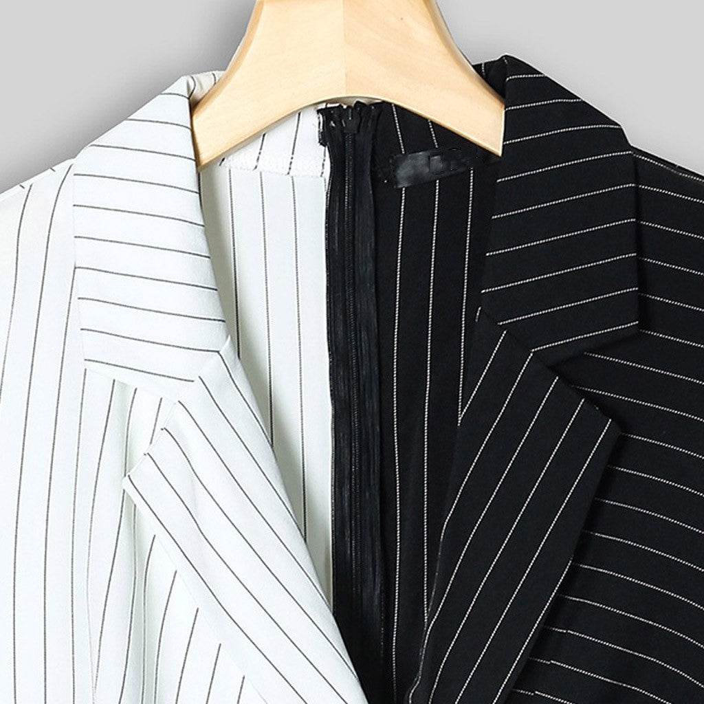 Fashion Suit Women Blazer Dress Turn Down Neck Long Sleeve - Velora