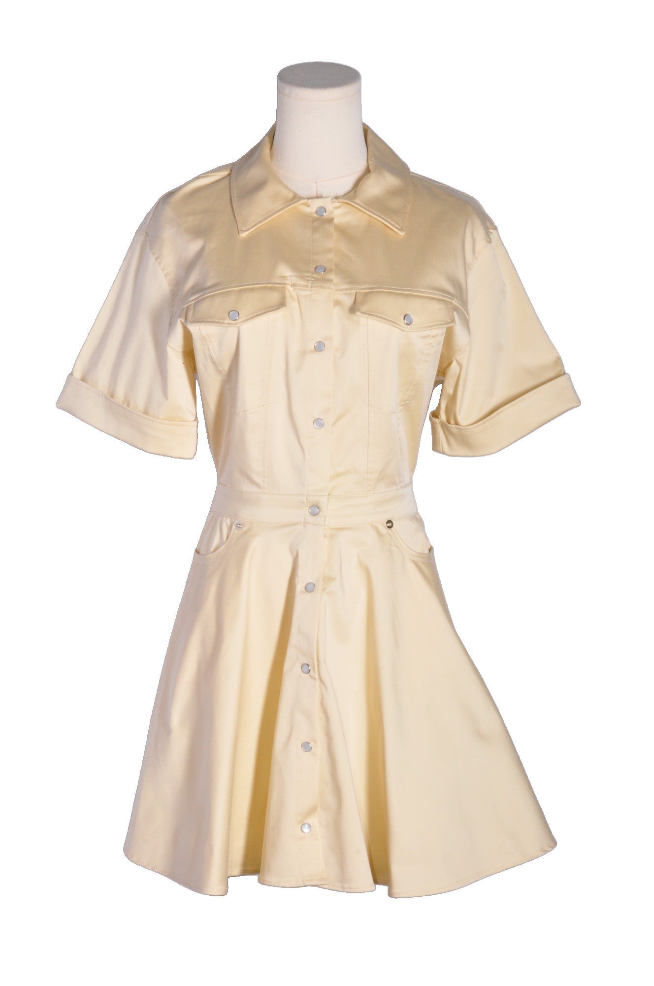 ZARA Women Shirt Dresses Regular fit in Yellow - 2 - Velora