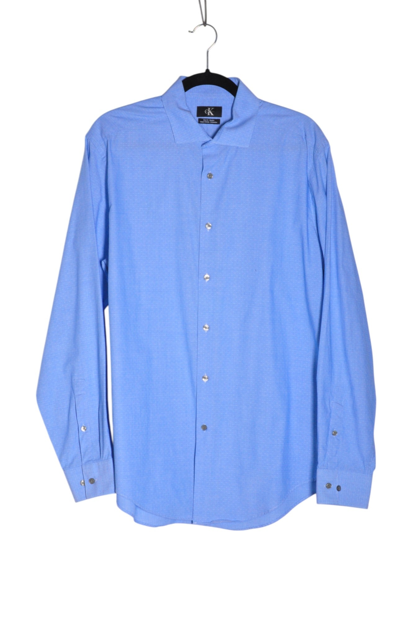 CALVIN KLEIN Men Button Down Tops Regular fit in Blue - L - Velora