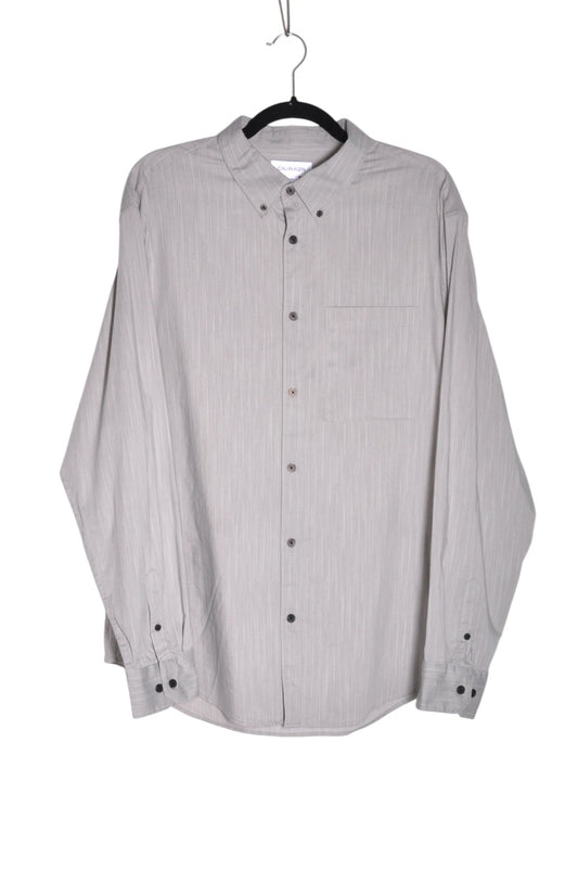 CALVIN KLEIN Men Button Down Tops Regular fit in Gray - L - Velora