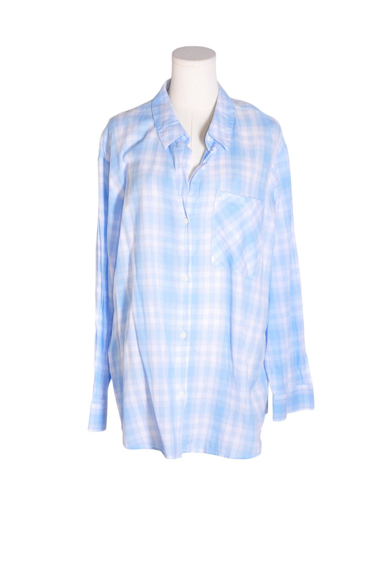 H&M Women Button Down Tops Regular fit in Blue - L - Velora