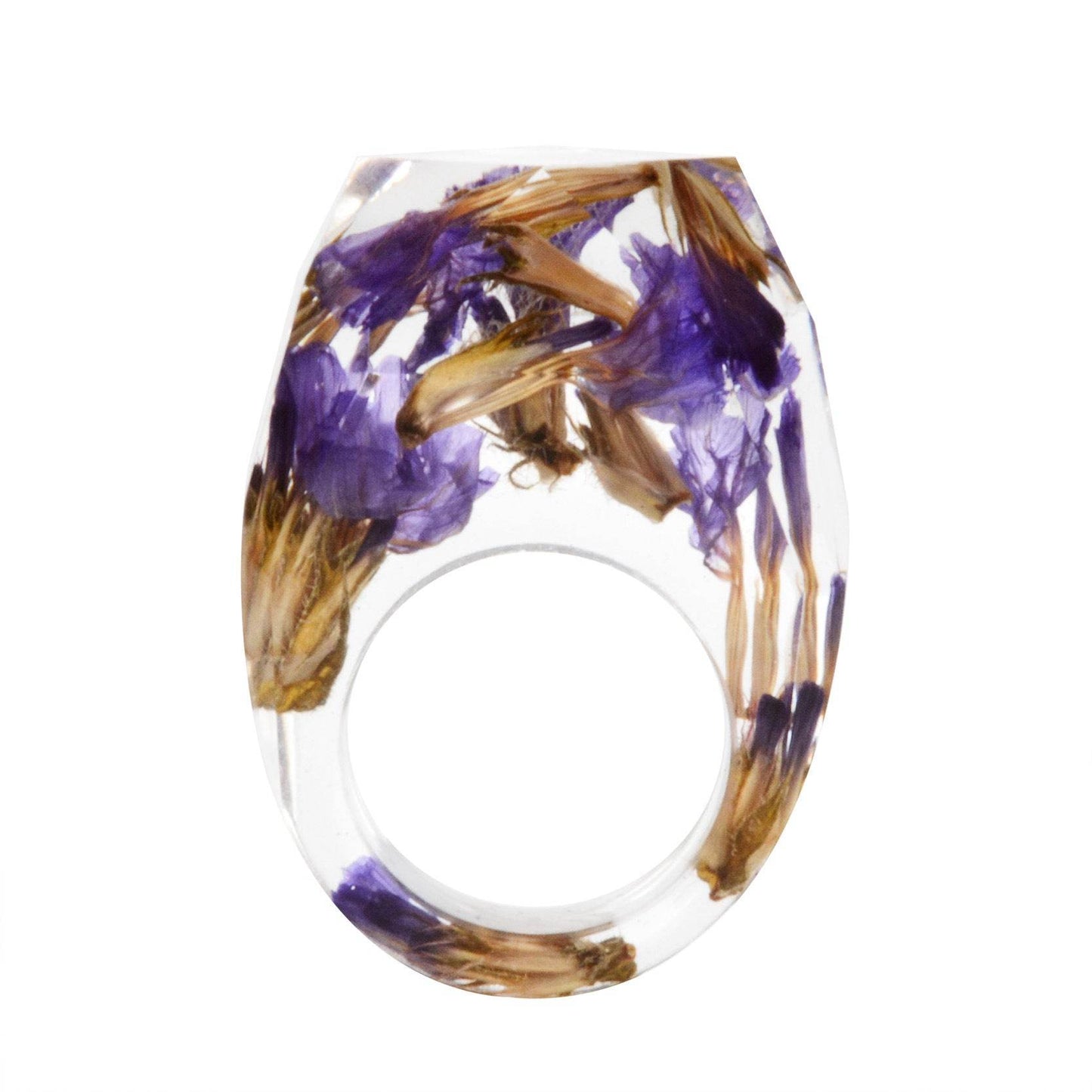 Dried Flower Resin Forest Handmade Dried Flower Epoxy Ring - Velora