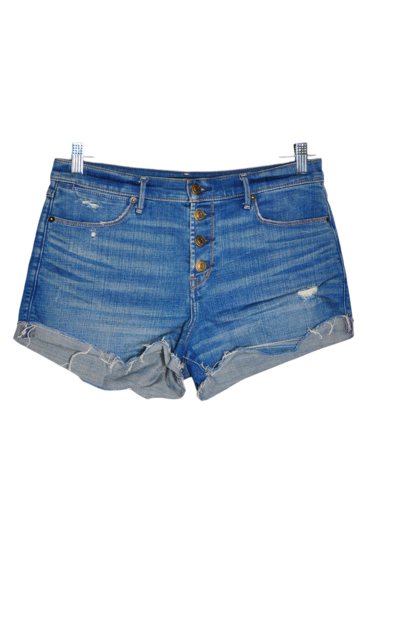 ABERCROMBIE & FITCH Women Denim Shorts Regular fit in Blue - 30 - Velora