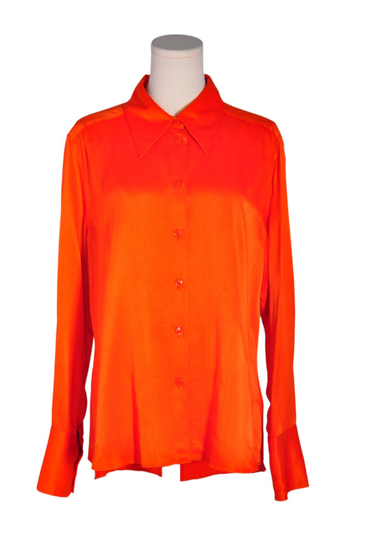 ZARA Women Button Down Tops Regular fit in Orange - XXL - Velora