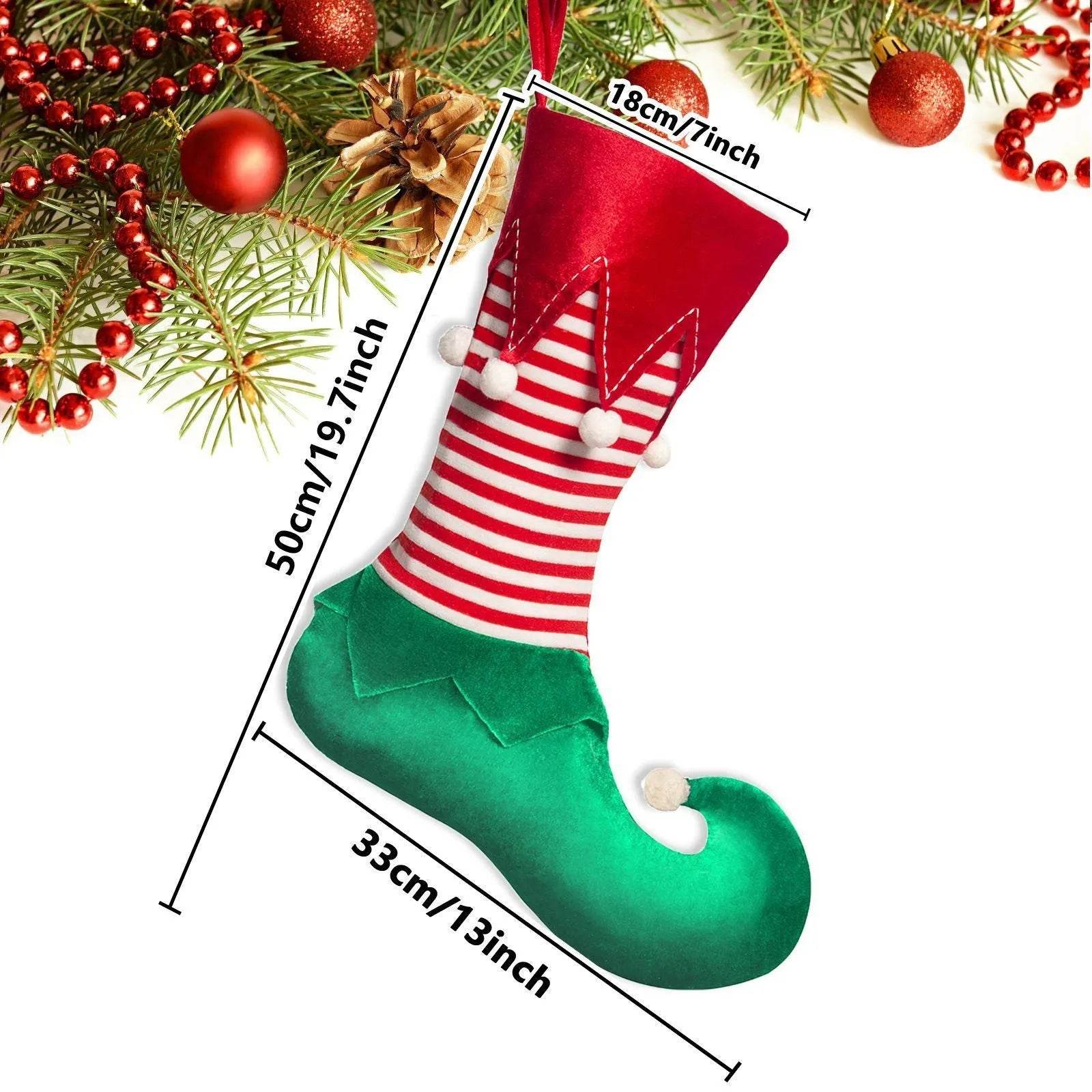 Christmas Decorations Elf Christmas Stockings Gift Bag - Velora