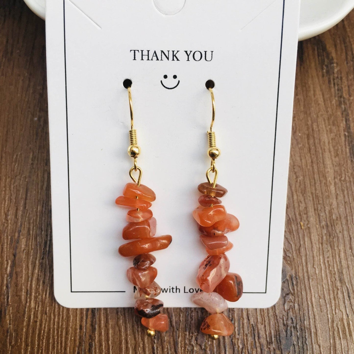 Handmade DIY Natural Crystal Stone Beaded Earrings - Velora