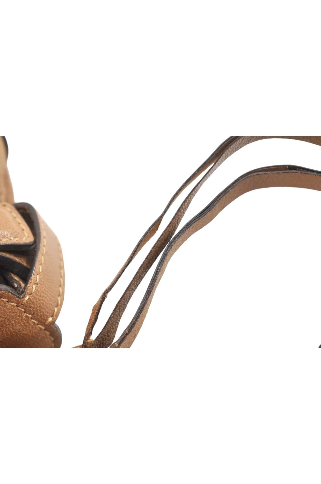 Salvatore Ferragamo Gancini Leather Shoulder Hand Bag Brown 7570K - Velora