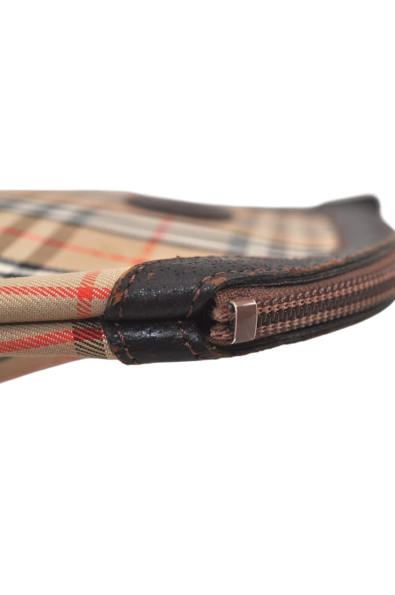 Authentic Burberrys Nova Check Clutch Hand Bag Patter Canvas Leather Beige 5510L - Velora