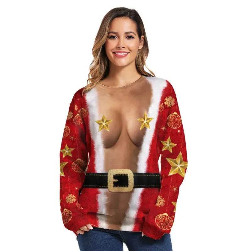 Printed Funny Christmas sweatshirt for couple