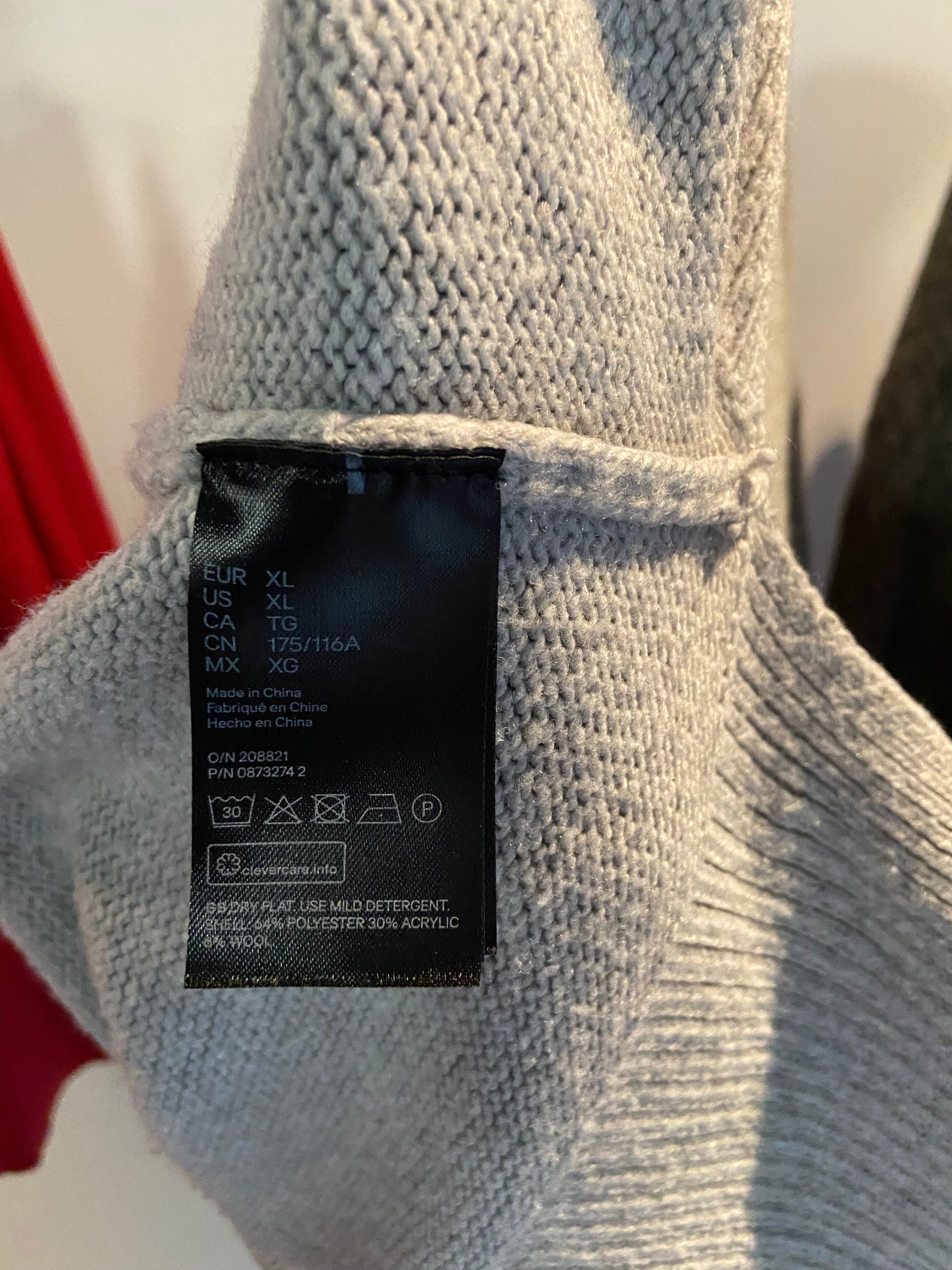 H&M Women Turtleneck Tops Regular fit in Gray - XL - Velora