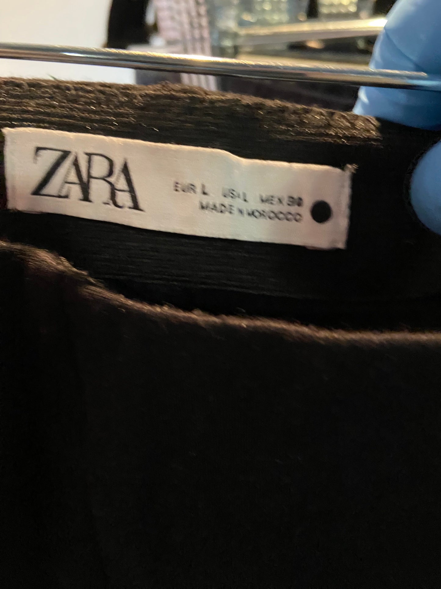 ZARA Women Work Pants Regular fit in Black - L - Velora