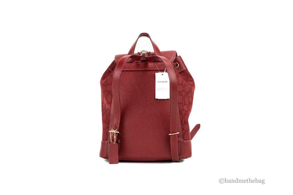 Coach Dempsey Signature Jacquard Backpack in Red Apple