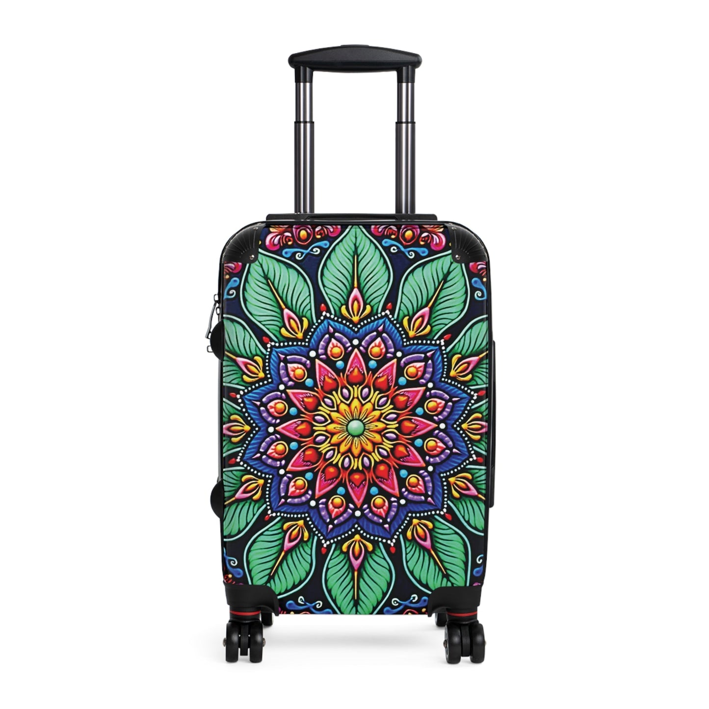 Mandala Floral Suitcase – Colorful Boho Carry-On Luggage