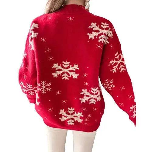 Fall Winter Knitted Cashmere Crewneck Ugly Christmas Sweater Pullover for women - Velora