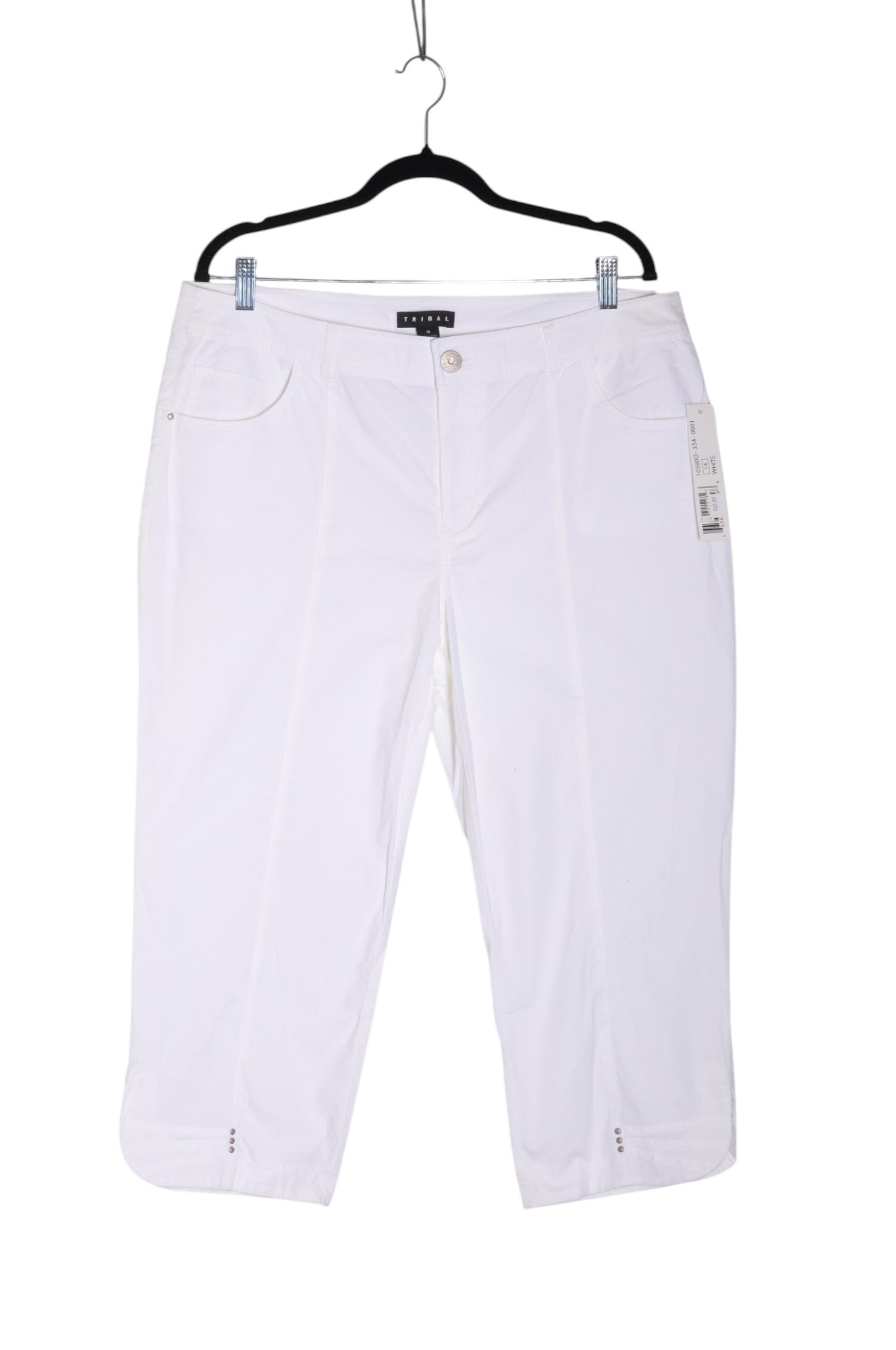 TRIBAL Women Capri Pants Regular fit in White - 14 - Velora