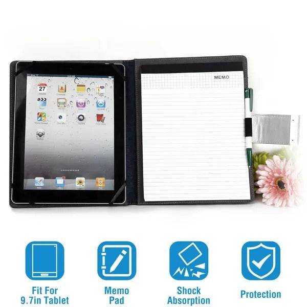 Tablet PC Protector Organizer Case For 9.7in Tablets Business Tablet Portfolio With Notepad Paper - Velora