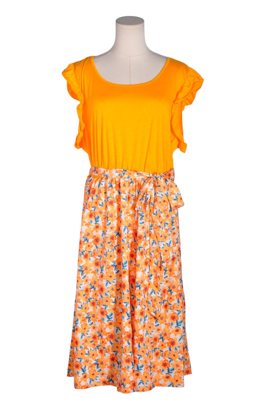 SHEIN Women A-Line Dresses Regular fit in Orange - 2XL - Velora