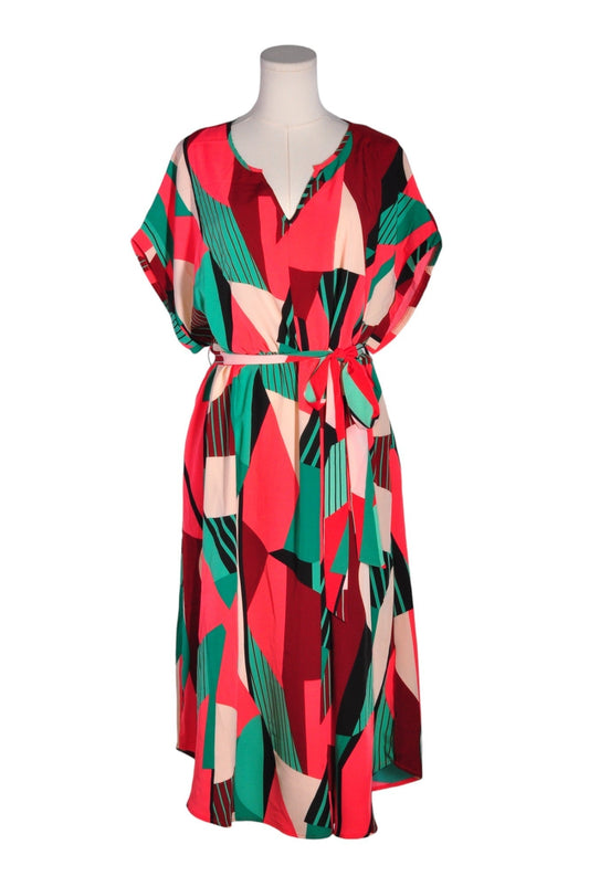 SHEIN Women Midi Dresses Regular fit in Red - 2XL - Velora