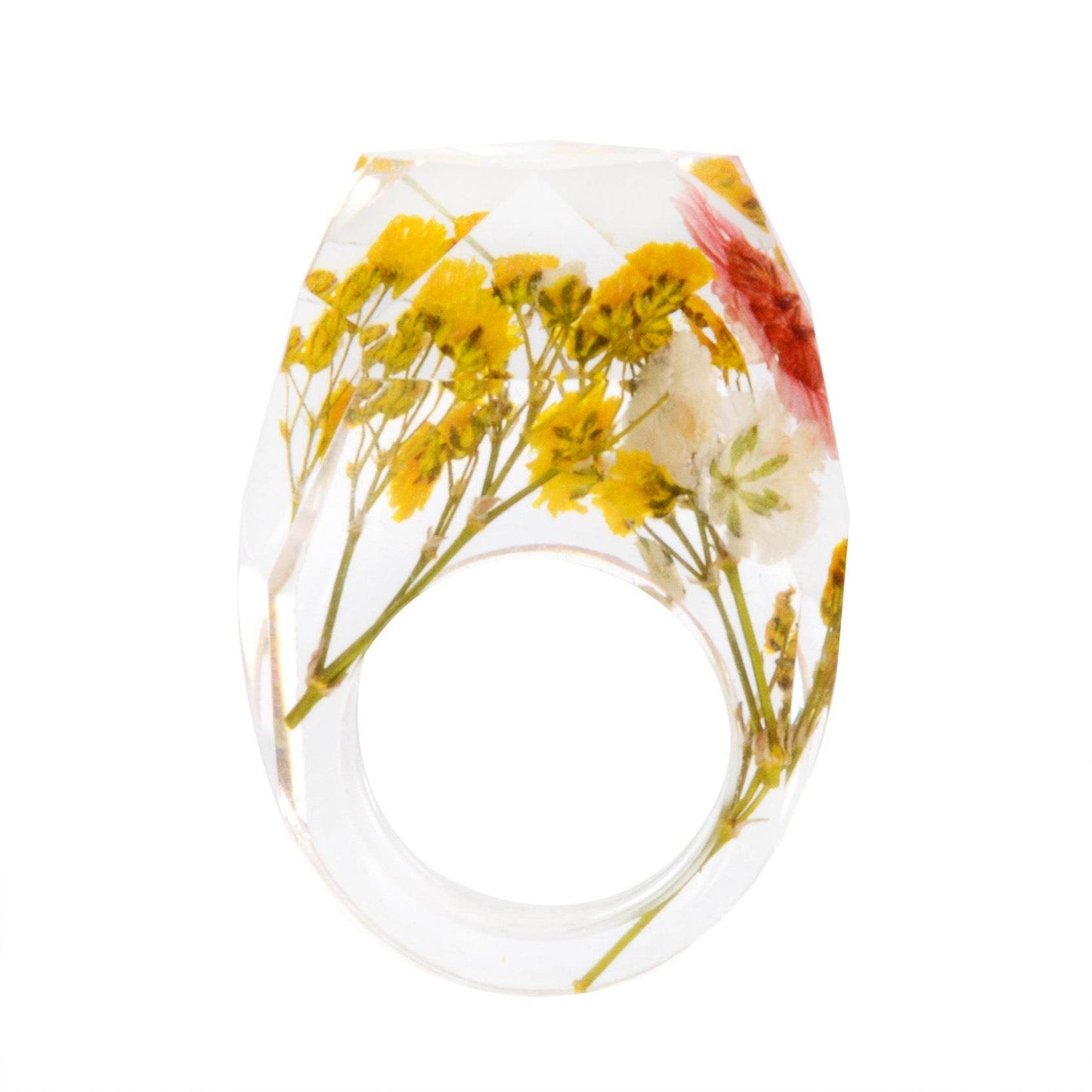 Dried Flower Resin Forest Handmade Dried Flower Epoxy Ring - Velora
