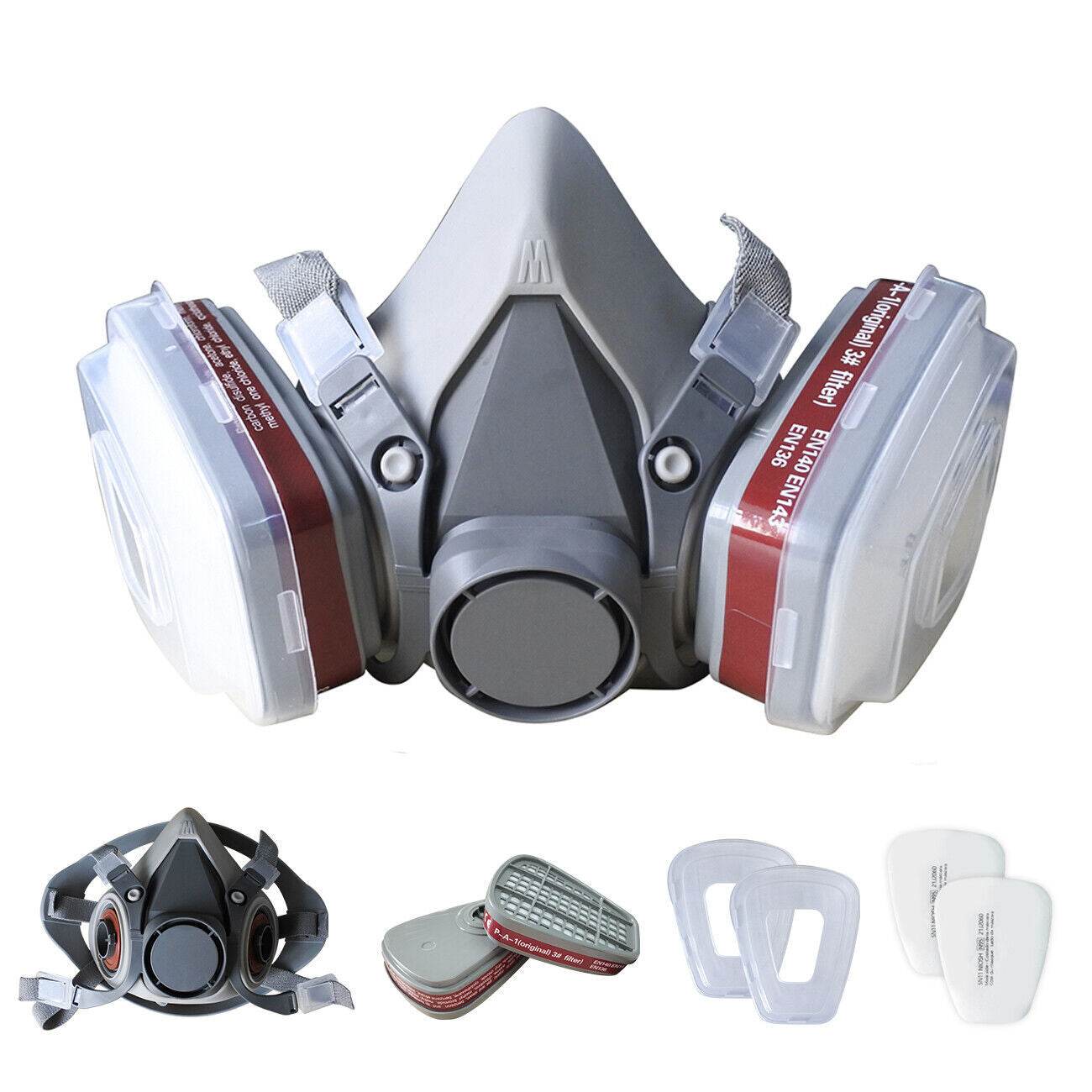 7in1 Half Face Gas Mask Facepiece Spray Painting Respirator Reusable Safety protective mask - Velora