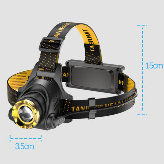 LED Headlamp Rechargeable Head Torch Zoom Headlight Lamp Powerful Flashlight Fishling Driving Camping Light With 3 Modes Work Light - Velora