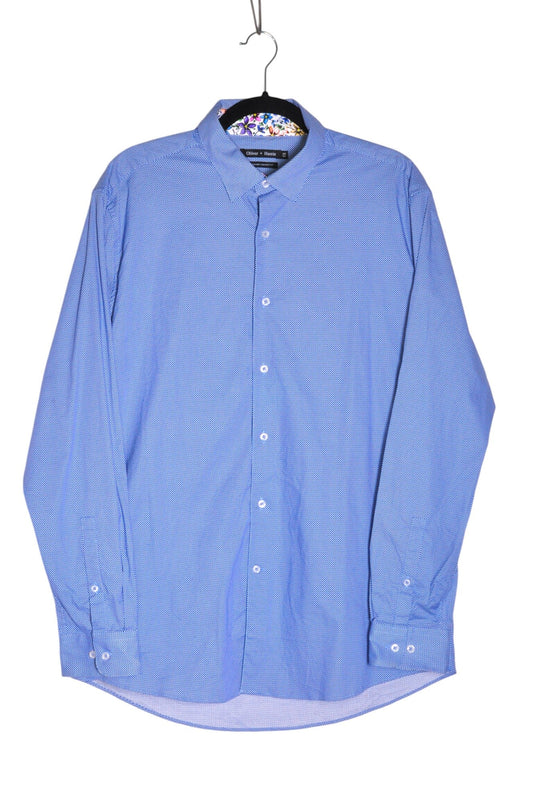 OLIVIER + HARRIS Men Button Down Tops Regular fit in Blue - 16 - Velora