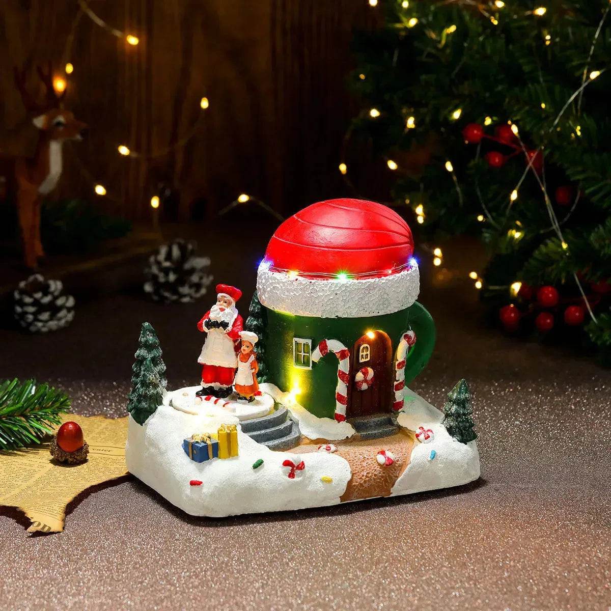 Christmas Rotating Resin Luminous Music Box Ornaments - Velora