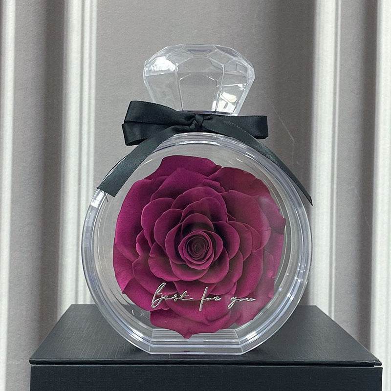 Natural Eternal Flower Ornaments Transparent Cover Dried Rose Gift Box For Christmas New Year Valentine's Day Home Decor - Velora