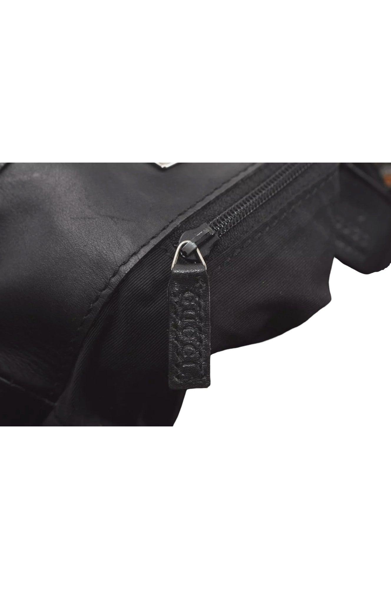 GUCCI Vintage Shoulder Tote Bag GG Canvas Leather 31244 Black 7900K - Velora