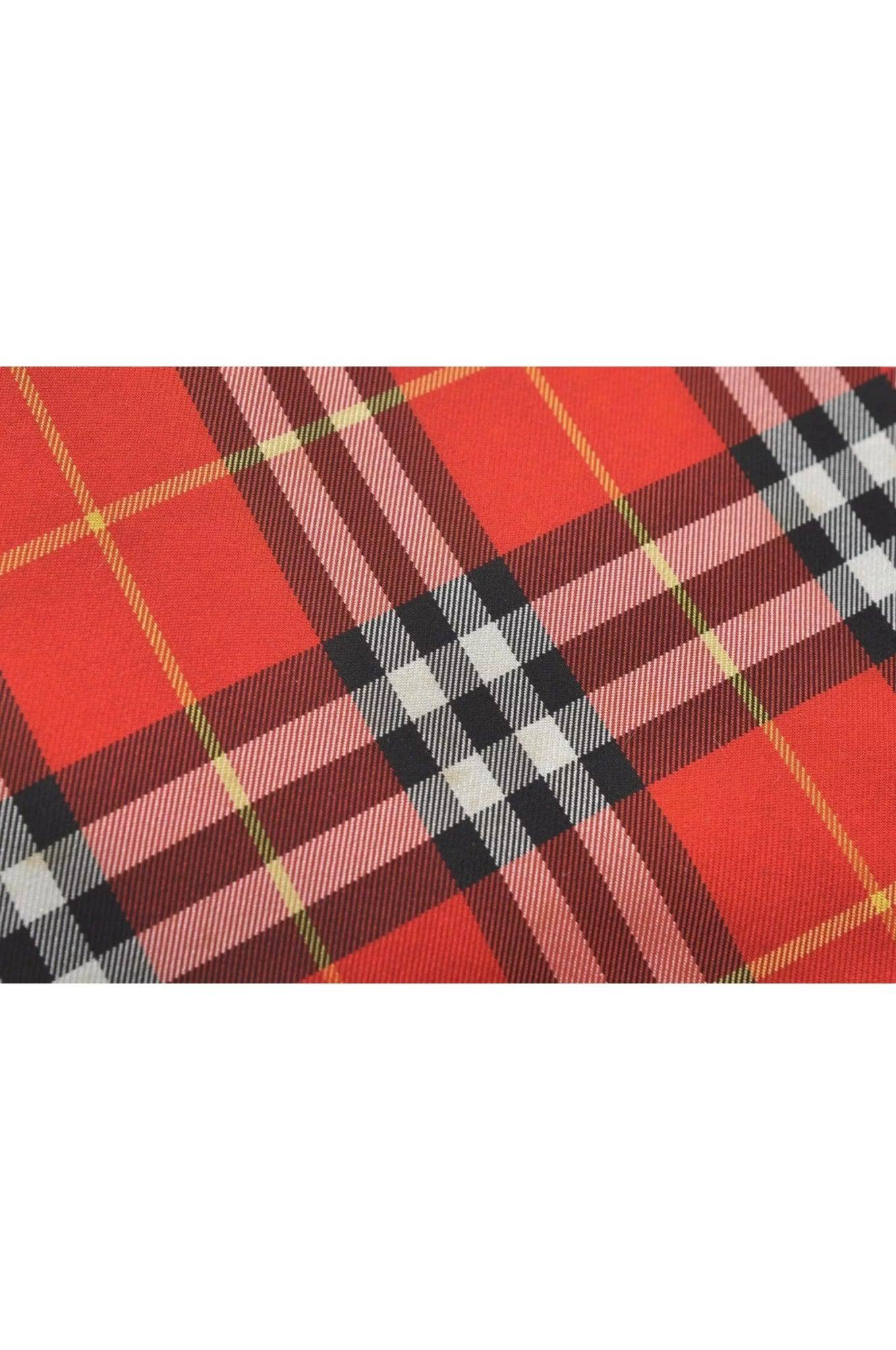 Burberry BLUE LABEL Check Shoulder Tote Bag Nylon Leather Red 9373K - Velora