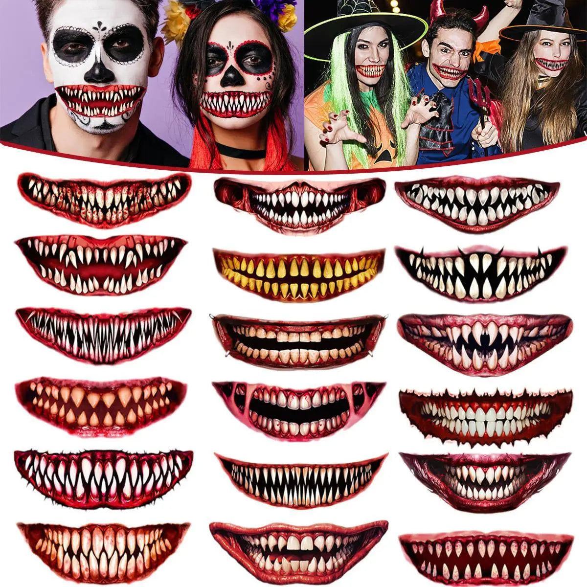 18 Pieces Of Scary And Realistic Design Halloween Temporary Tattoo Stickers EX-STOCK Canada