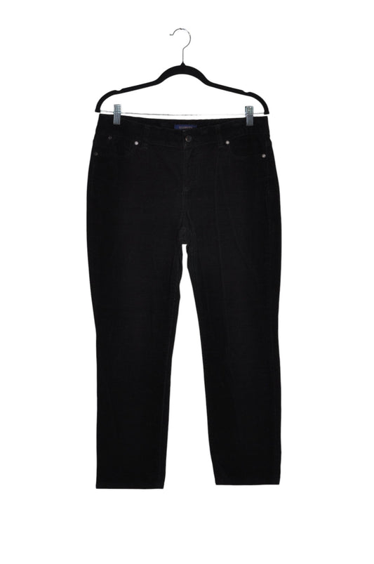 TALBOTS Women Corduroy Pants Regular fit in Black - 10 - Velora
