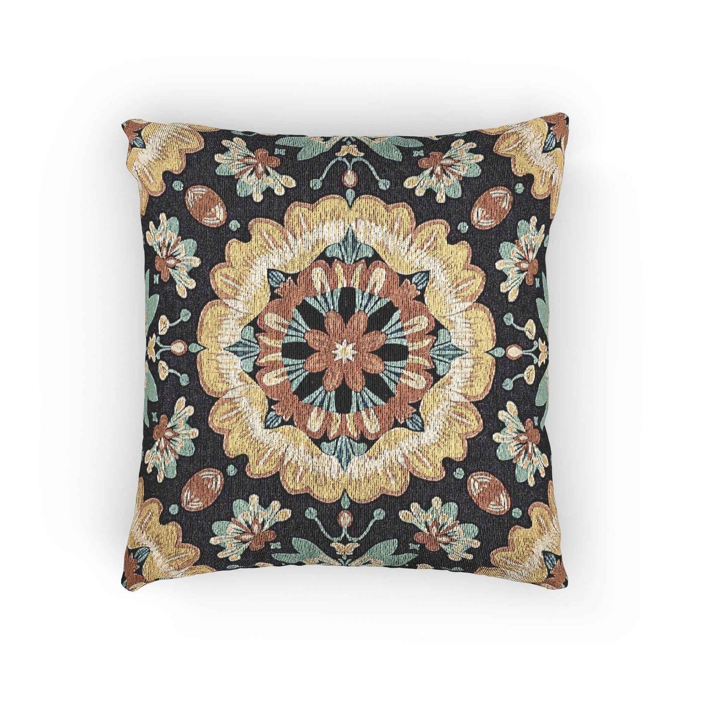 Boho Mandala Woven Pillow | Kilim Mosaic Pillow Cover