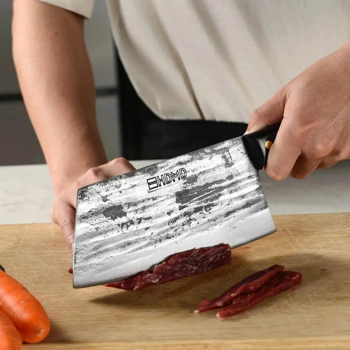 Hand forged Meat Cleaver Chopper Professional Chef Knives - Velora