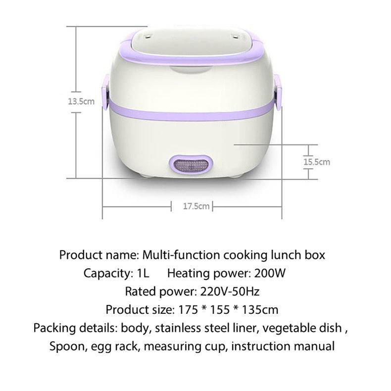 Multi-Function Electric Cooking Lunch Box – Portable & Heated - Velora