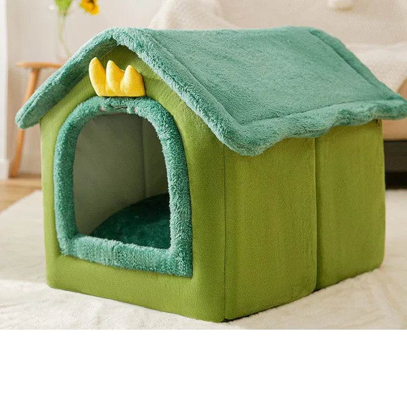 Foldable Dog House Pet Cat Bed Winter Dog Villa Sleep Kennel Removable Nest Warm Enclosed Cave Sofa Pets Supplies - Velora