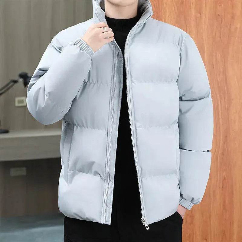 Winter Cotton padded Velvet Thick Stand Collar Rain Puffer Jacket for men - Velora